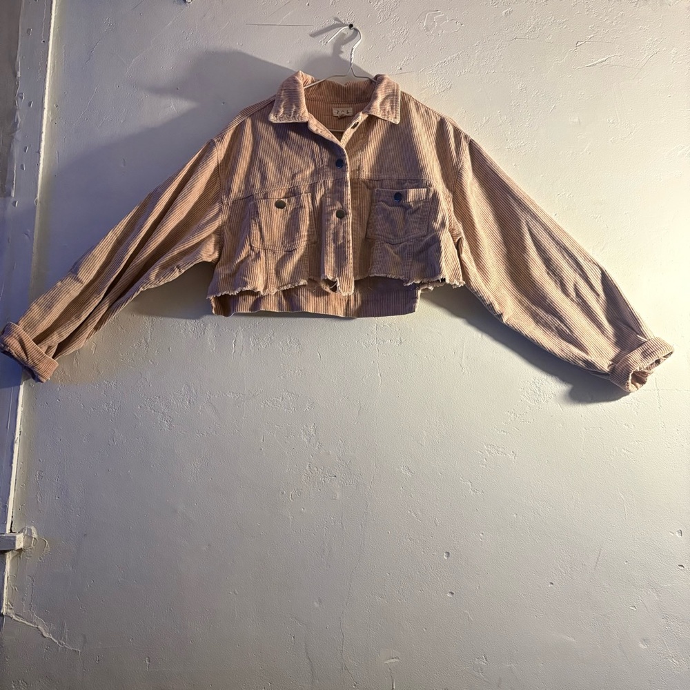 POL Light Pink Cropped Corduroy Jacket Size Small